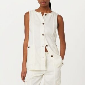 NWT Frank & Oak // The Relaxed Twill Vest in White